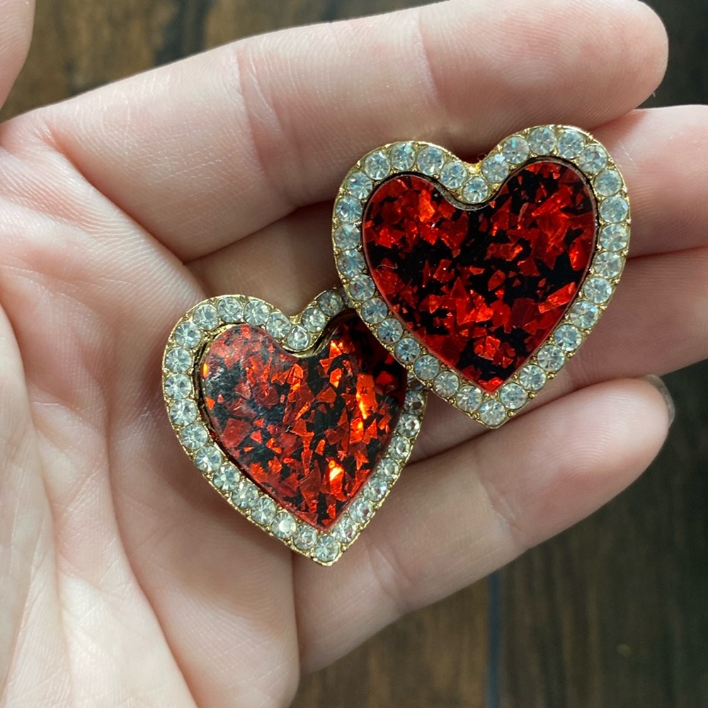 Clip on heart earrings